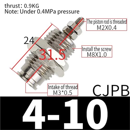Cilindro neumático de aguja CJPB15-10 tipo micro pin de simple acción 3