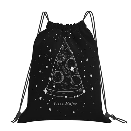 Sac à dos cordon de serrage imprimé constellation de pizza sac léger et pratique de grand format