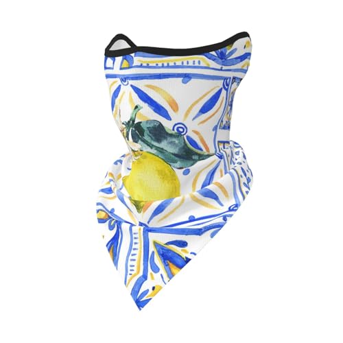 Arte con tinta azul limón,Cubrebocas suave, braga de cuello, media máscara, bufanda, mascarilla deportiva