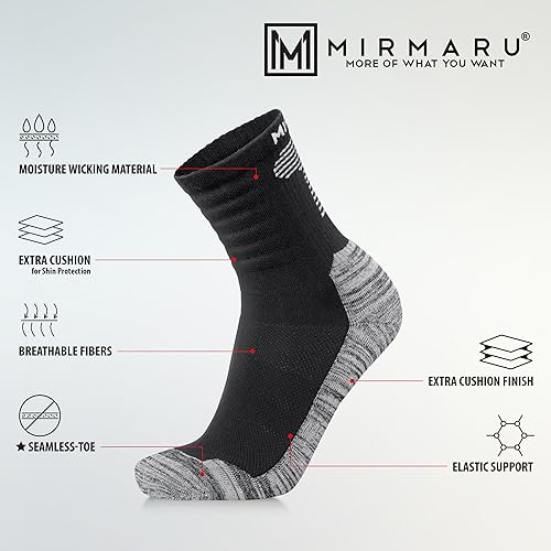 MIRMARU Moisture Wicking Cushion Crew Athletic Socks for Hiking Outdoor Trail Running
| MIRMARU Seamless Toe Crew Athletic Socks for Outdoor Hiking and Running
| MIRMARU Moisture Wicking Cushion Crew Socks for Men's Hiking and Outdoor Activities