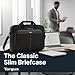 Targus 15-16 Inch Classic Slim Laptop Bag, Black - Ergonomic Briefcase and Messenger Bag - Spacious Foam Padded Laptop Bag for 16