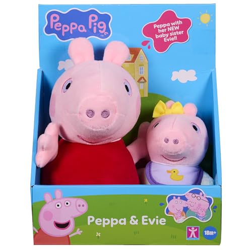 Peppa Pig con bebé - Pack de Dos Peluches Peppa Pig con bebé - Pack de Dos Peluches