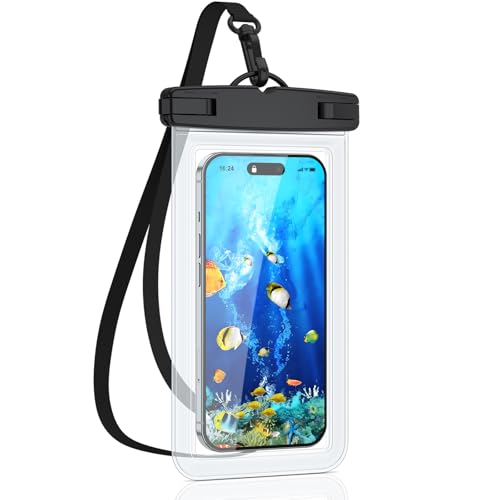 Mugust wasserdichte Handyhülle, Unterwasser Handyhülle, Wasserfeste Handytasche für iPhone 16 15 14 13 12 11 Pro XS XR SE 8 7, Sumsung, Xiaomi, Huawei (Transparent*1)