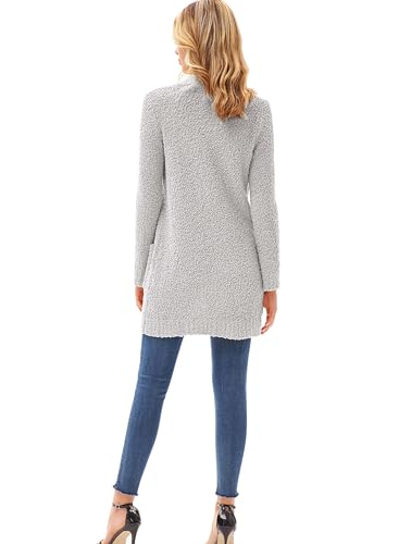 GRACE KARIN Long Open Front Fleece Cardigan Sweater, Fall Chunky Knit Casual Coat, Soft Winter Outerwear with Pockets3