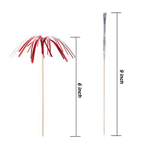 Tecunite 100 Pieces Firework Cupcake Toppers Foil Frill Holiday Cake Decorations 9 Inch Food Picks For Christmas Halloween Thanksgiving Party Favors Supplies, Multicolored #TOP3