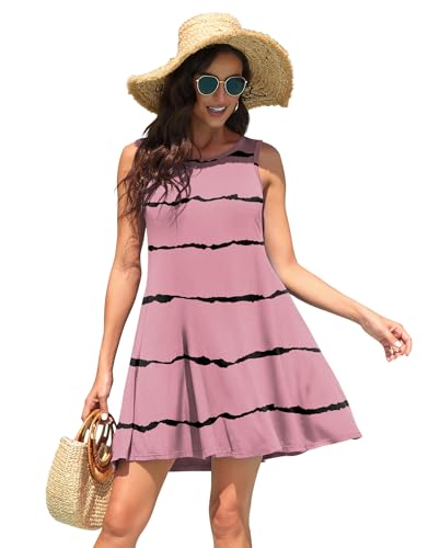 Image of WEACZZY Women Summer Casual Swing T Shirt Dresses Beach Cover up Loose Dress