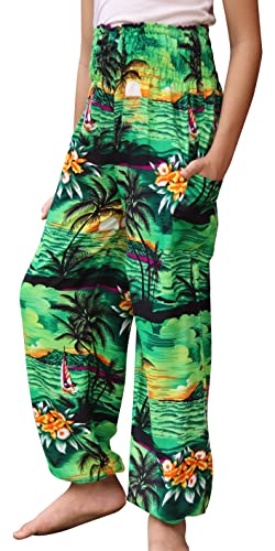 Image of Full Funk Rayon Smock Waist Child Lounging Comfortable Elephant Aladdin Pants