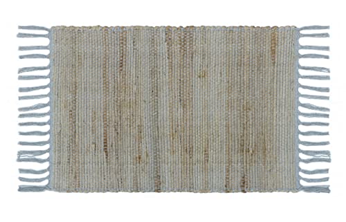 Image of The Home Talk Hand-Made Tablemat - Vintage Mats for Parties, Dining Table, Coasters - Decorative Placemats - 100% Jute Natural Fibers - Pack of 4 (13 x 19 Inches - Light Grey)