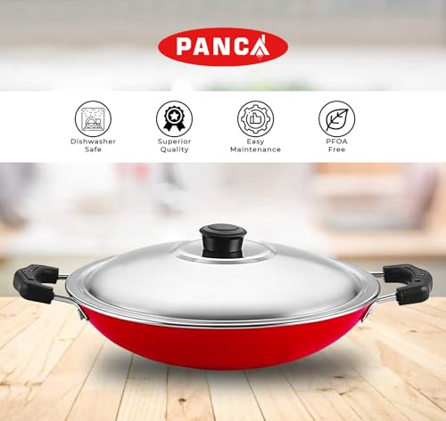 PANCA Non-Stick Deep Appachetty with Lid, 20 cm Black | Scratch-Resistant Appam Kadai for Paniyaram, Uttapam & Frying | Induction & Gas Compatible... - Image 4