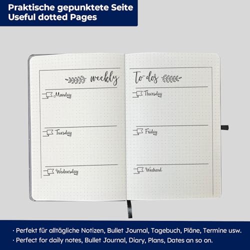 Ne perdez plus vos idées : carnet de notes A5 rigide à pois, le bullet journal ultime