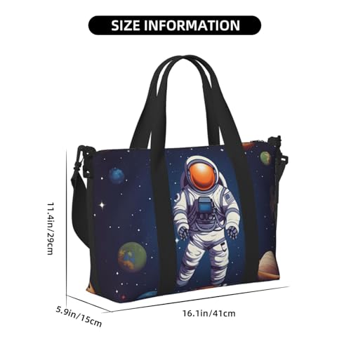 Travel Duffel Bag for Women, Large Shoulder Weekender Overnight Bag, Sport Gym Bag for Men, Carry On Tote Bags, Space Astronaut Luggage Bag for Travel Essentials3