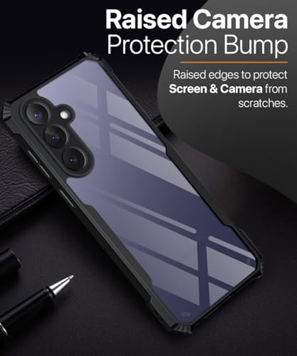 Image of WOW IMAGINE Shock Proof Clear Back Case Mobile Cover for Samsung Galaxy S26 5G (Hard | Hybrid PC + TPU | Full Armour Device & Camera Protection | Black)