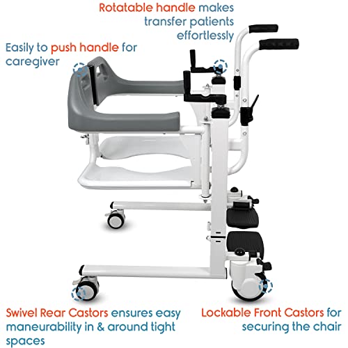 Image of KosmoCare Premium Imported Patient Lift & Transfer Wheelchair For Bedridden Patient (51 cms)