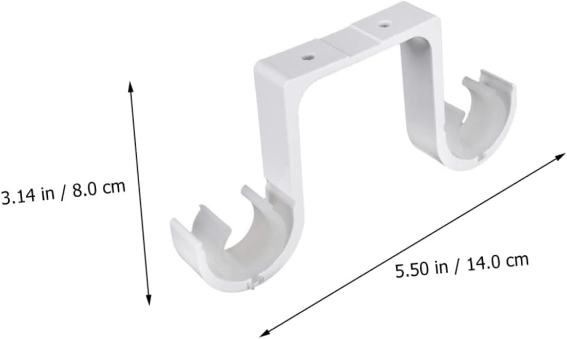 MAGICLULU Curtain Rod Holders No Drilling White Double Rod Brackets Home Decor Window Dressing
