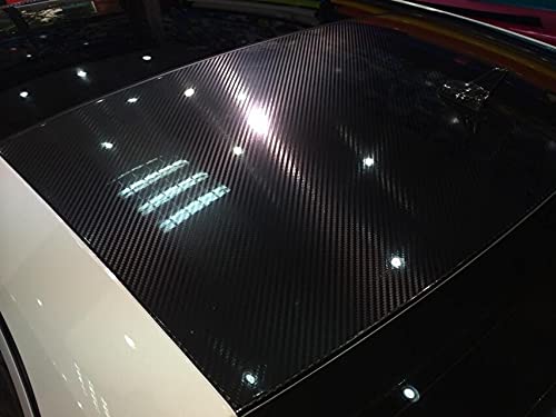 Auto Schutz Carbon Folie, 4D 5D 6D Black Carbon Fiber Vinylfilm Auto Wrapfolie 5D Roll Auto Aufkleber Auto Sport Exterior Zubehör Film(50cmx600cm)