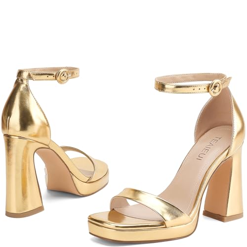 Platform Heels for Women Chunky High Heels with Ankle Strap Square Toe Strappy Heels for Women Heeled Sandals3