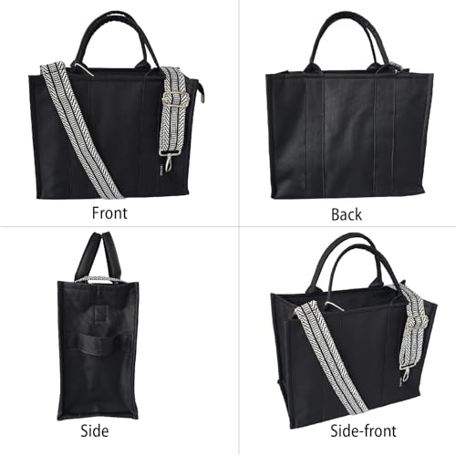 Image of Dyalsa Tote Bags for Women, Canvas Handbag Tote Purse Crossbody Bags with Zip Casual Shoulder Bags for Work and Travel