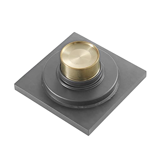 Bonde de douche carrée gris 10x10 cm anti-odeur avec couvercle