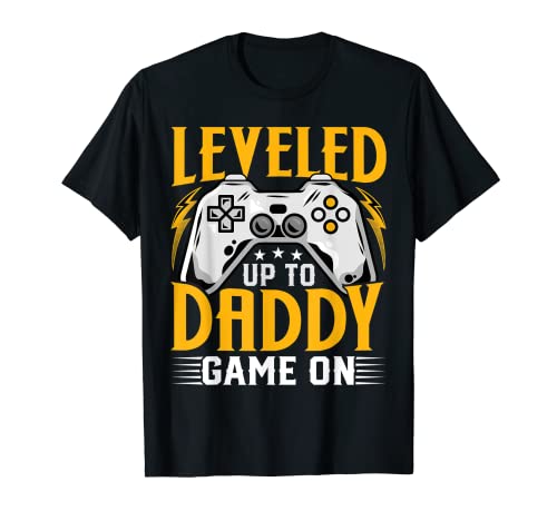 Hombre Leveled Up to Daddy - Baby Reveal Gaming Fathers Day Gamer Camiseta