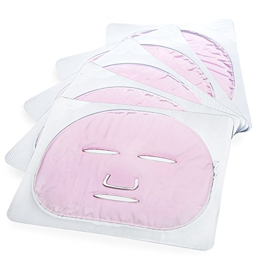 Hydrogel Face Mask with Rose Water (5 MASKS): WHOLESALE Gel Sheet Masks with Rose Essential Oils, Red Wine Essence, Hyaluronic Acid, Collagen, and Vitamin E for Deep, Intensive Hydration