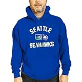 Team Fan Apparel NFL Adult Unisex Retro Gameday Ultra Soft Fleece Hooded Sweatshirt, Officially Licensed Football Hoodie (Seattle Seahawks - Royal, X-Large)
