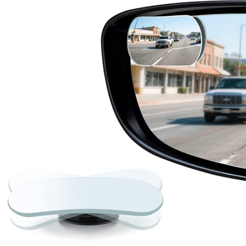 Image of LivTee Blind Spot Mirrors, Flat Oval HD Glass Frameless Convex Rear View Mirrors, Wide Angle Adjustable Stick for Side Mirror, Automotive Exterior Accessories for Car, SUV & Trucks, Pack of 2