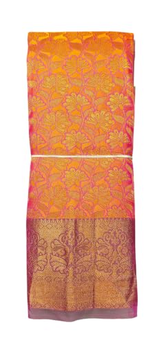 Image of VFCollections Women's Traditional Handloom Kanchipuram Silk Saree | Rich Zari Woven Design | Unstitched Blouse Piece