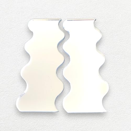 Wavey Mirrors 35cm x 14cm - Two Mirrors (together 35cm x 28cm), Silver - Image 2