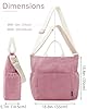 Prite Corduroy Tote Bag for Women with Zipper Large Capacity Shoulder Bags with Adjustable Strap and Pockets Waterproof Handbag for Work School Shopping Travel College (Pink) #3