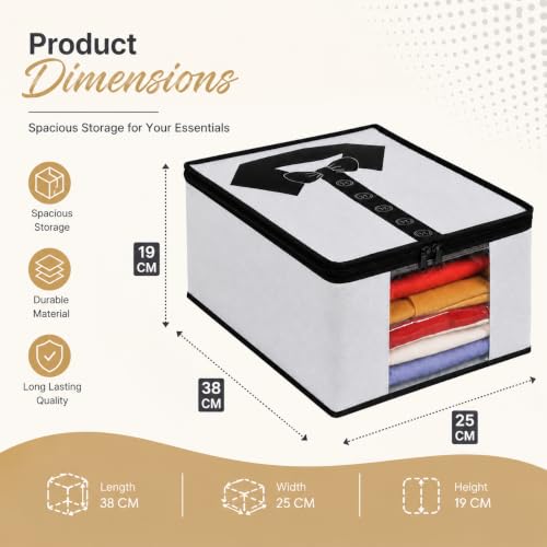 Image of Foldable & Durable Wardrobe Organizer | Non Woven Shirt Organizer for Home & Traveling with Transparent Window. (2)