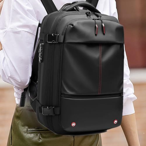 Solución para falta de espacio: mochila de viaje expandible con capa impermeable 3