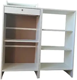 Balcão Caixa + Vitrine Expositor Atendimento Lojas E Comércios 100% Mdf Branco - Suprema Móveis