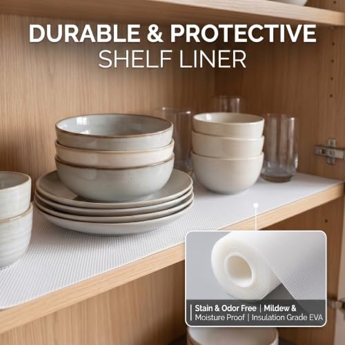 Image of EASYHOME Multipurpose EVA Anti-Slip Mat (60cm x 3 Meter, Clear) - Waterproof, Washable Shelf Liner Roll Sheet for Kitchen, Bathroom, Drawers, Cabinets, Fridge & Table Mat