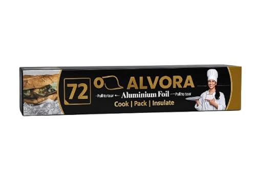 HARLY Aluminium Foil Paper 72 Guaranteed Meter – Heavy Duty Durable Kitchen Foil Roll for Cooking Baking Grilling Packing and Insulating Food Safe High Quality Food Wrap for Home and Professional Use