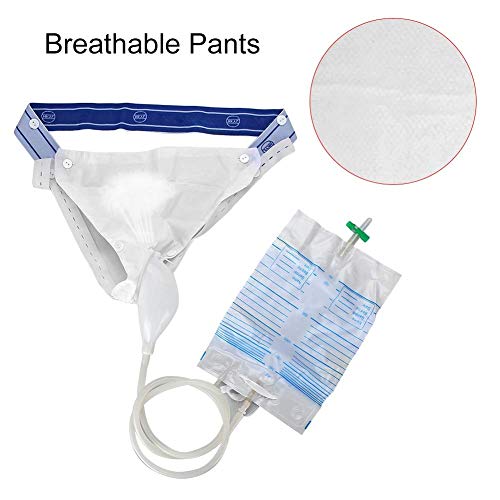 Urine Collector with 2 Urine Catheter Bags 1000ml/2000ml, Washable Breathable Man Type Silicone Adults Urinal 3 Type Optional for Man Woman Elderly (Men Type) - Thumbnail 7
