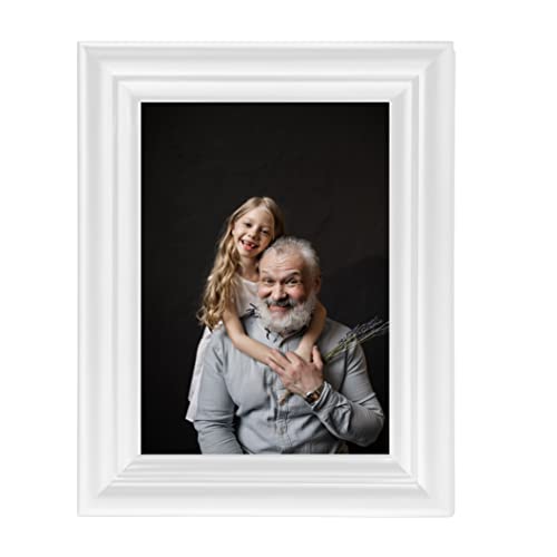 MOMLKFDAY White 8x10 inch Picture Frames Made of Soild Wood, Grandpa Picture Frame from Grandkids with High Definition Glass, Family Frame for Tabletop or Wall Hanging Deal