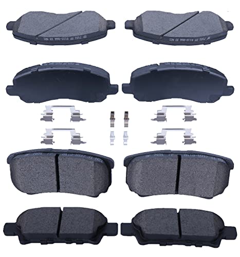 EXPPOWER Replacement for Front Rear Brake Pads Ceramic CHRYSLER 200 2011/2012/2013/2014,SEBRING 2007/2008/2009/2010, DODGE AVENGER 2008-2014, COMPASS 2007-2017, PATRIOT 2007-2017 (D866,D1037)