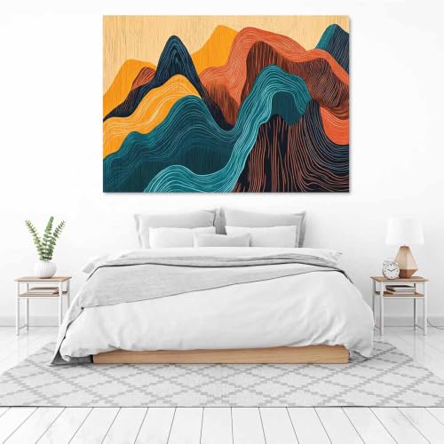 Abstrait sur toile orange 60x90cm décoration murale cuisine