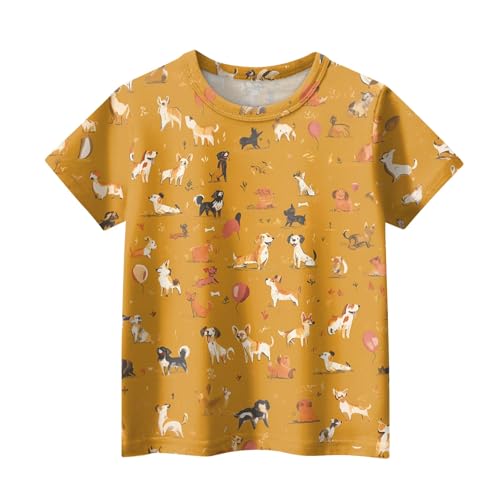 Girls Cute Animals Graphic T-Shirts Soft Short Sleeve Casual Summer Tops, Ages 3-142