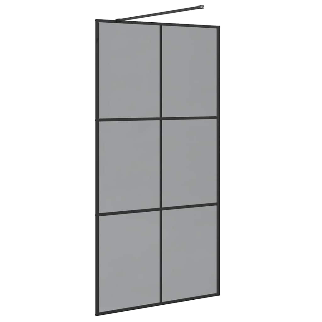 vidaXL Walk-in - Mampara de ducha (cristal templado, 100 x 195 cm), color negro