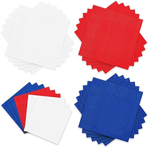 Whaline 60 Pack Patriotic Paper Napkins Cover