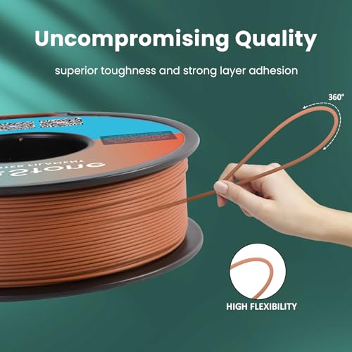 Image of Wood PLA Filament 1.75mm Brown 1KG, 15% Real Wood Fiber Infused, Perfectly Wound, Consistent Diameter + /-0.03mm 3D Printer Filament (Rosewood Color Tone)