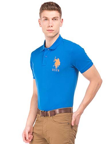 Image of U.S. Polo ASSN. Men Cotton Solid Regular Fit Polo Shirt