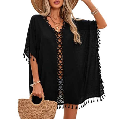 Image of YELAIVP Sexy Beach Cover Ups for Women Sheer Mesh Cover Ups for Swimwear High Cut Swim Suit Bikini Bathing Suit Cover Up