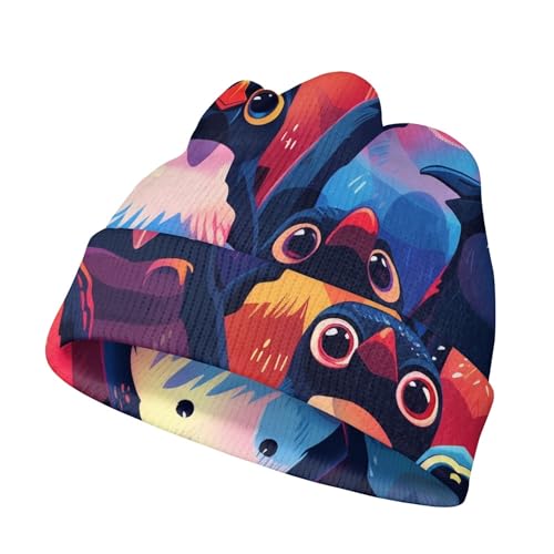 Kids Graphic Skull Winter Caps for Boys Fall Soft Lightweight Slouchy Cuffed Knit Hat Girls Cute Warm Beanie Hats2