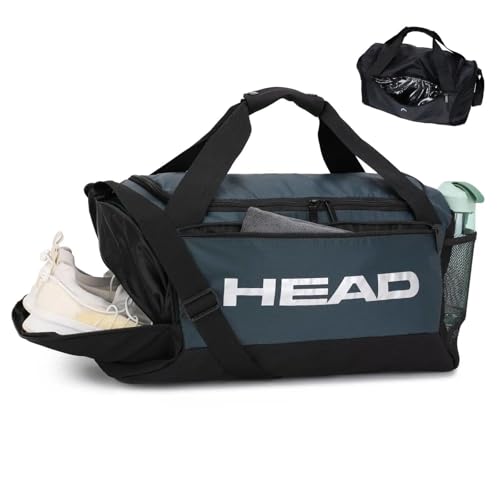 HEAD 45L Gym Duffel Bag with Separate Shoe Compartment & Wet Pocket for Men