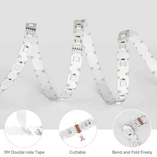 Tira LED RGBW flexible en forma de S 9.8 pies 24V Blanco cálido 3000K miniatura 7