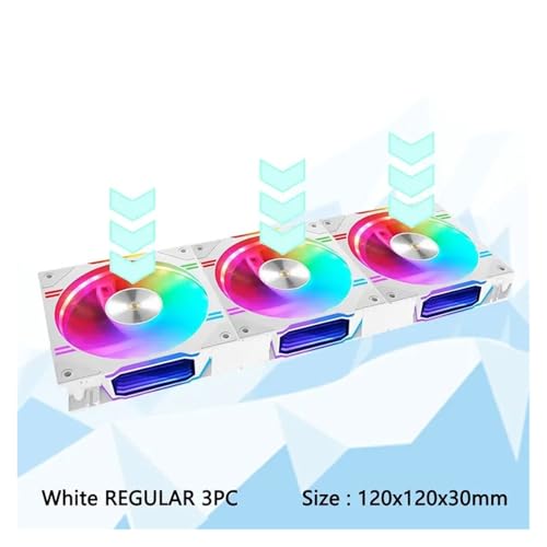 Ventilateur de refroidissement boîtier PC 120mm ARGB blanc watercooling 3PC