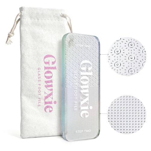 Glowxie Nano Glass Foot Files for Hard Skin Callus Remover for Feet Foot Scrubber & Foot Exfoliator 2-in-1 Foot File & Heel Scraper for Wet & Dry Use Pedicure Tool for Smooth Feet