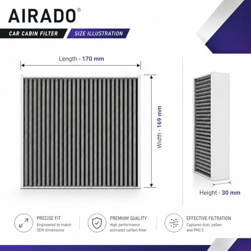 Image of Car Cabin Air Filter with Activated Carbon | AC Filter for Maruti WagonR (2019+), Ignis (2017+), PM2.5 Dust Protection | Easy DIY Installation | Pack of 1